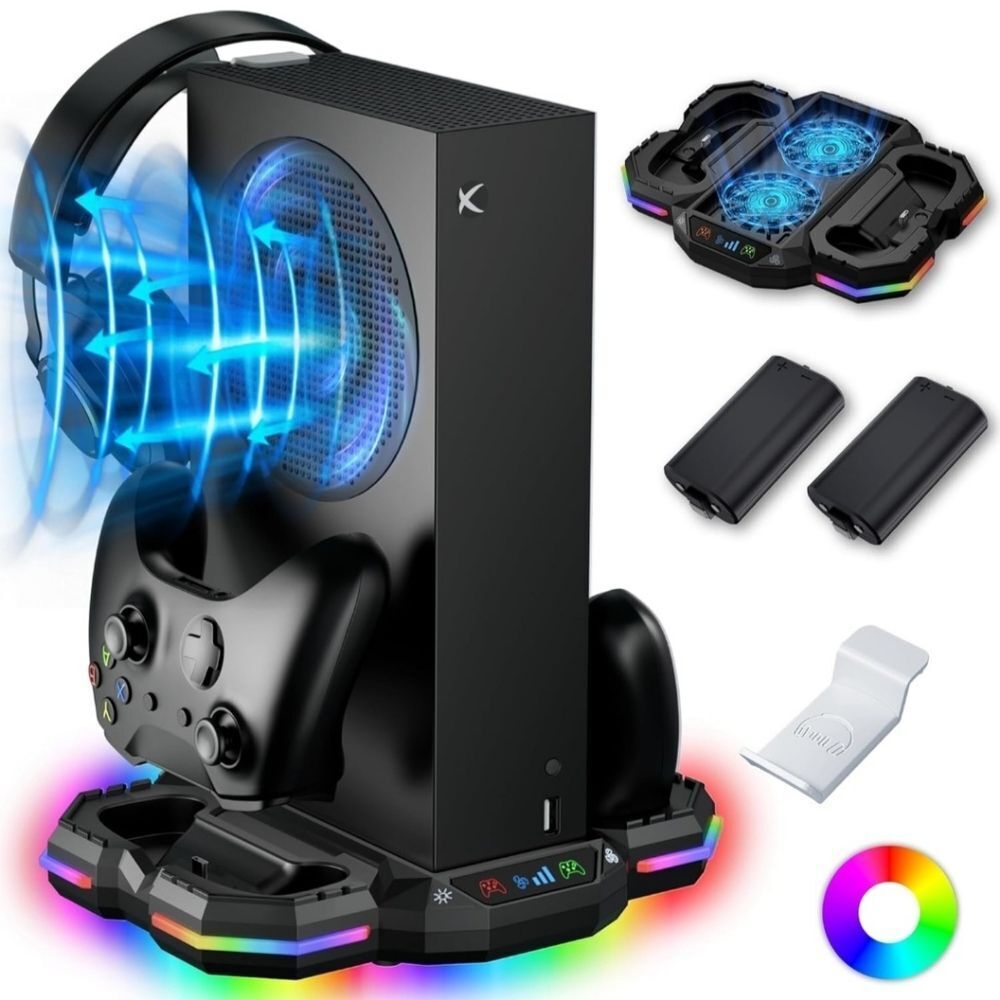 Xbox X-Series S Cooling Docking Stand & Controller Charging Station Ports